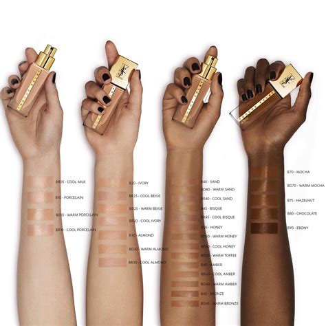 ysl touche éclat le teint foundation|YSL touche eclat shade chart.